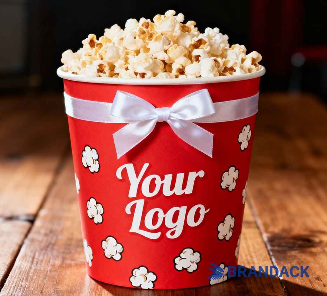 Custom Brand Printed Popcorn Buckets No Minimum with Design Service