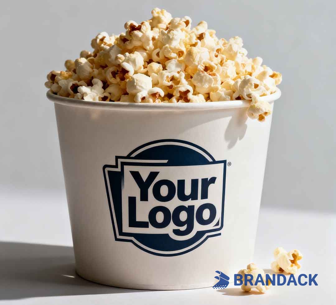 Personalized Popcorn Bucket Branded with Logo and Design Service