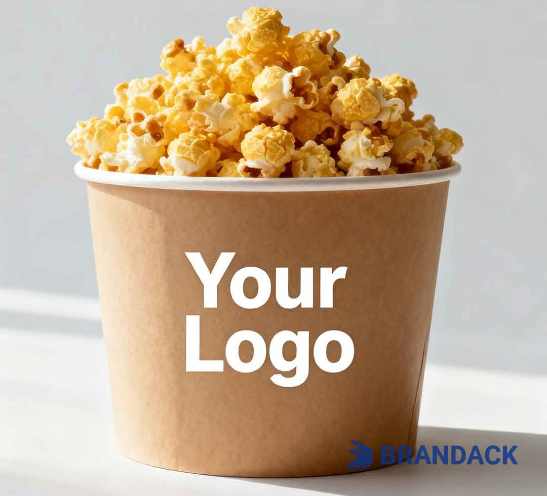 Personalized Popcorn Bucket Branded with Logo and Design Service