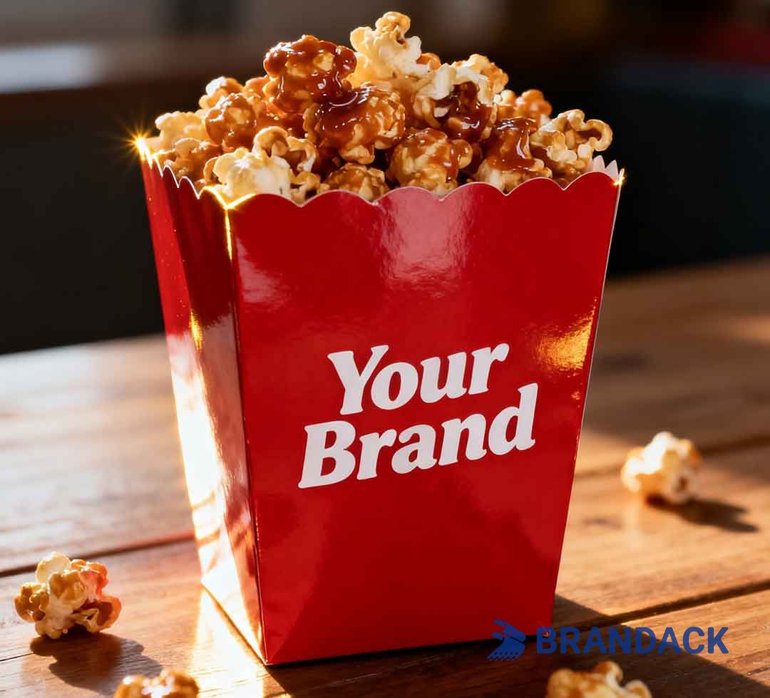 Branded Popcorn Boxes Wholesale Supplies Personalised with Your Logo