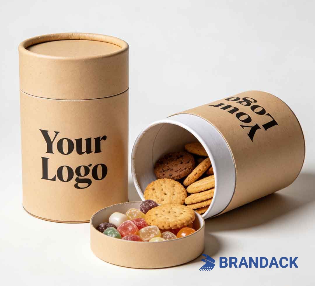 Cardboard Paper Tube Food Cylinder Packaging Tailored to Brand