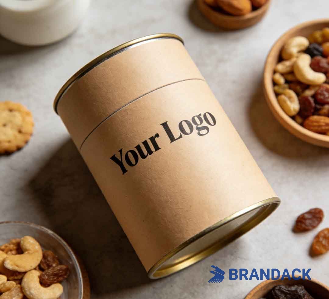 Cardboard Paper Tube Food Cylinder Packaging Tailored to Brand