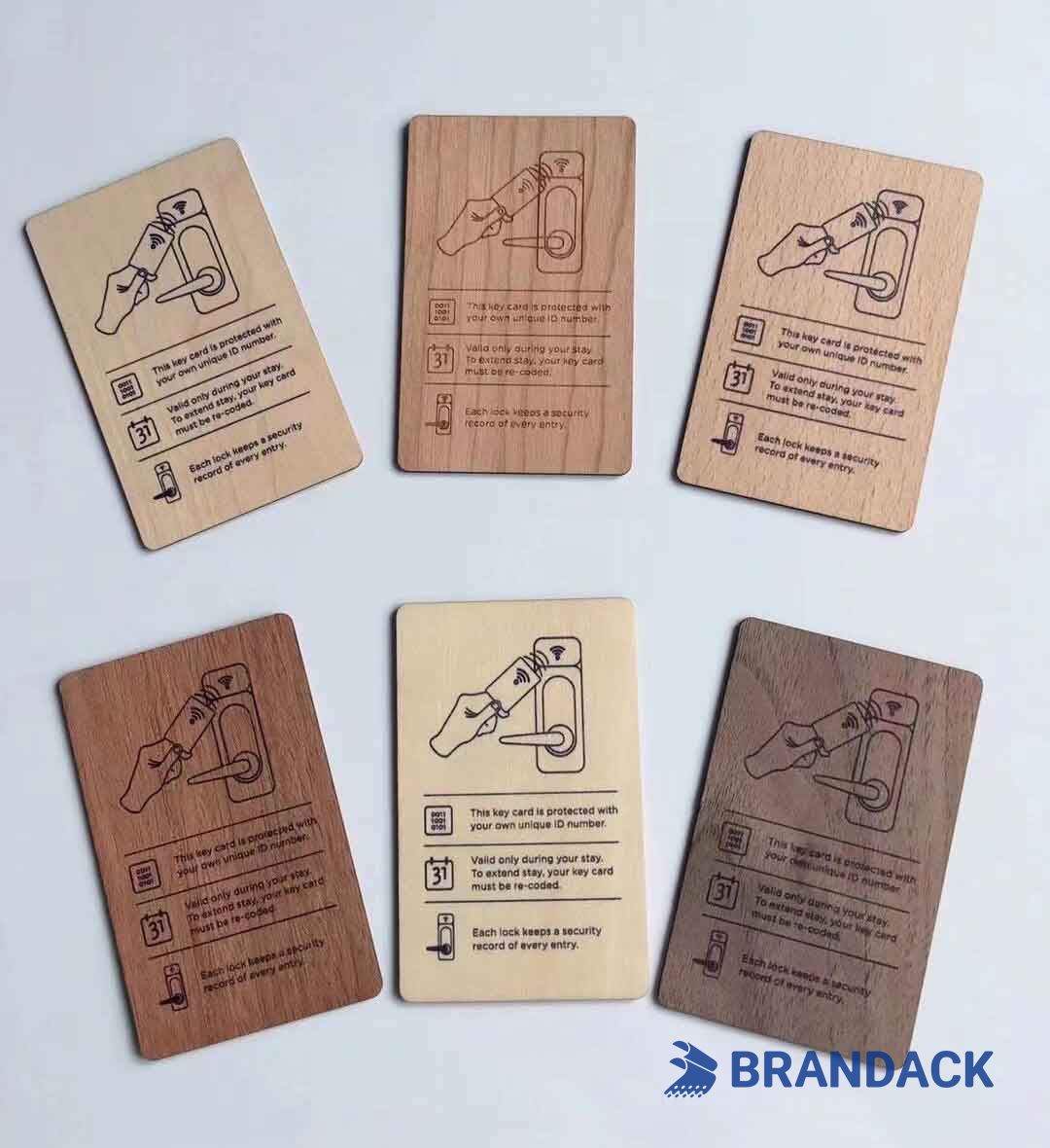 Custom Wooden RFID Hotel Key Card Supplier
