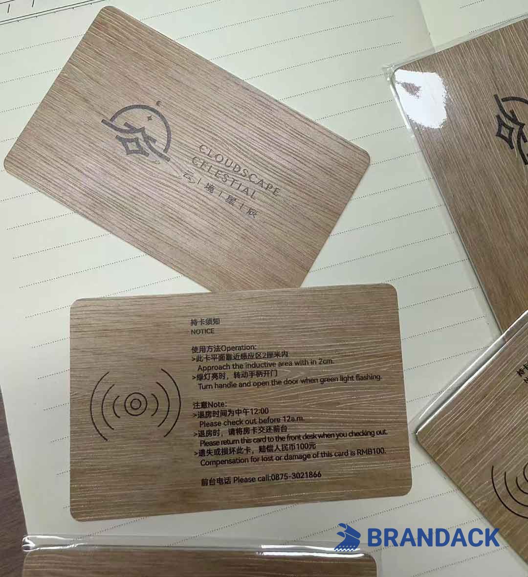 Custom Wooden RFID Hotel Key Card Printing Service