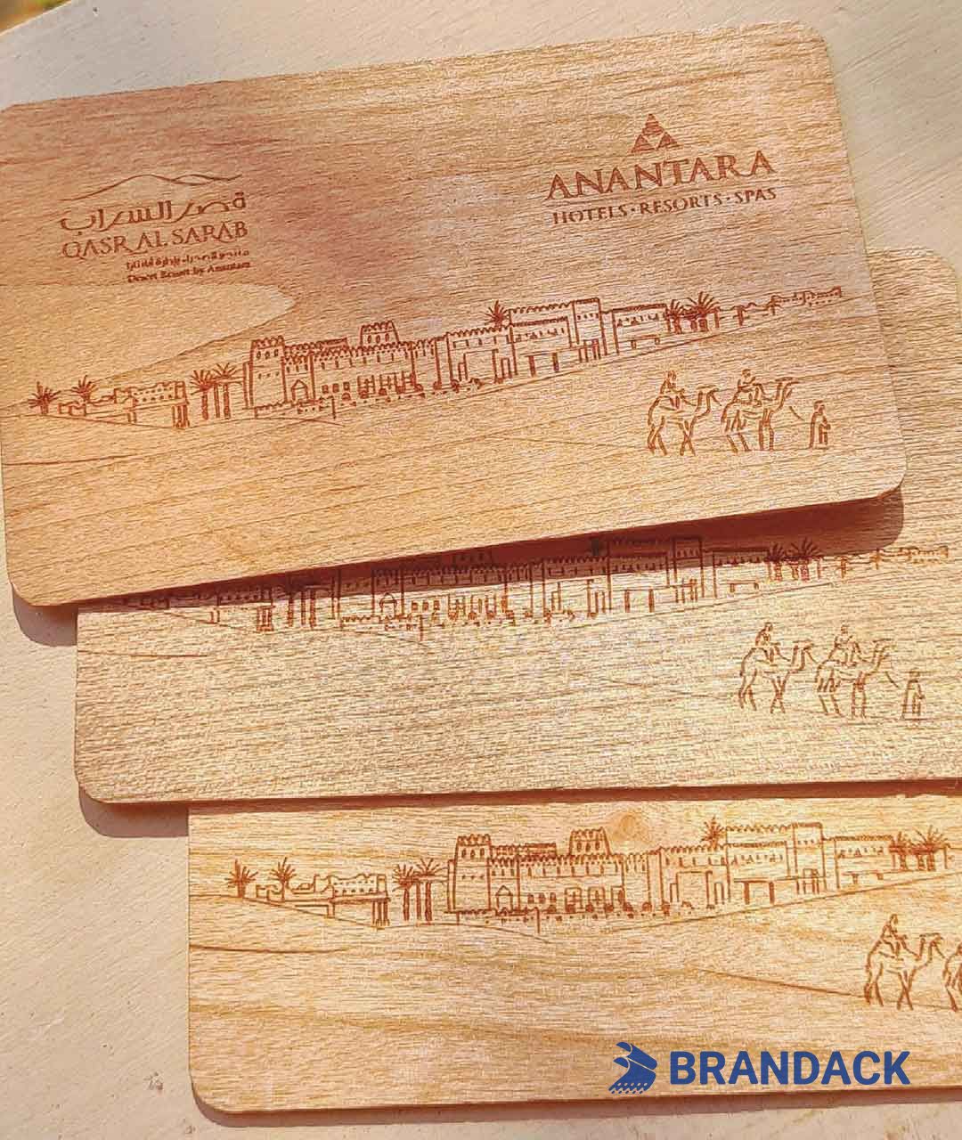 Wood RFID Key Card Design and Lasor Engraving for Middle East Hotels