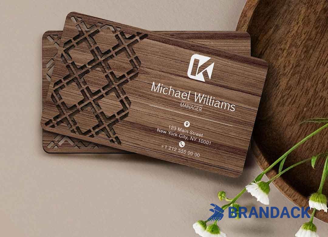 Custom Luxury Wood Grain Carving Business Cards