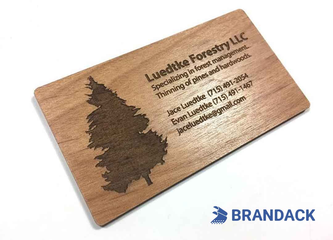 Custom Luxury Wood Grain Carving Business Cards