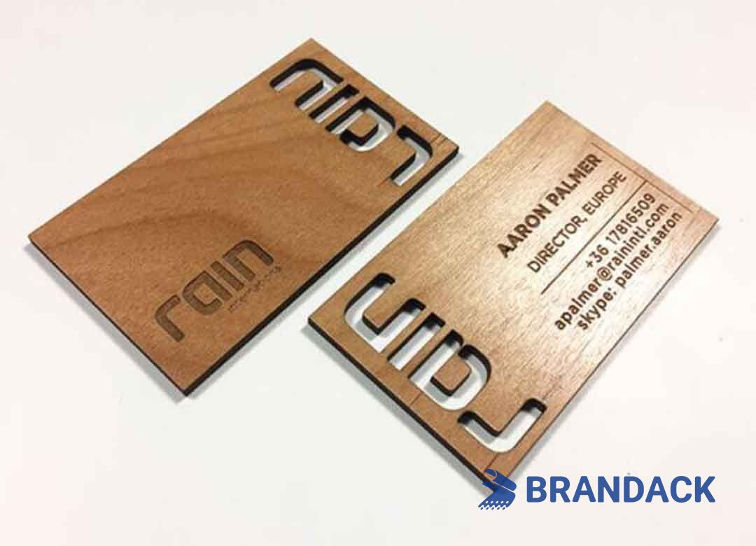 Custom Luxury Wood Grain Carving Business Cards