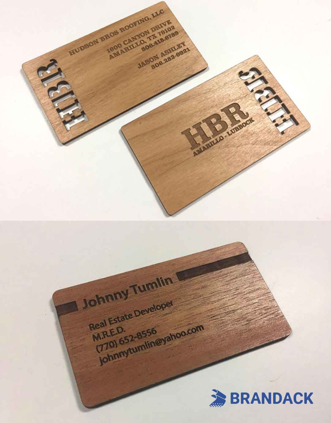 Custom Luxury Wood Grain Carving Business Cards