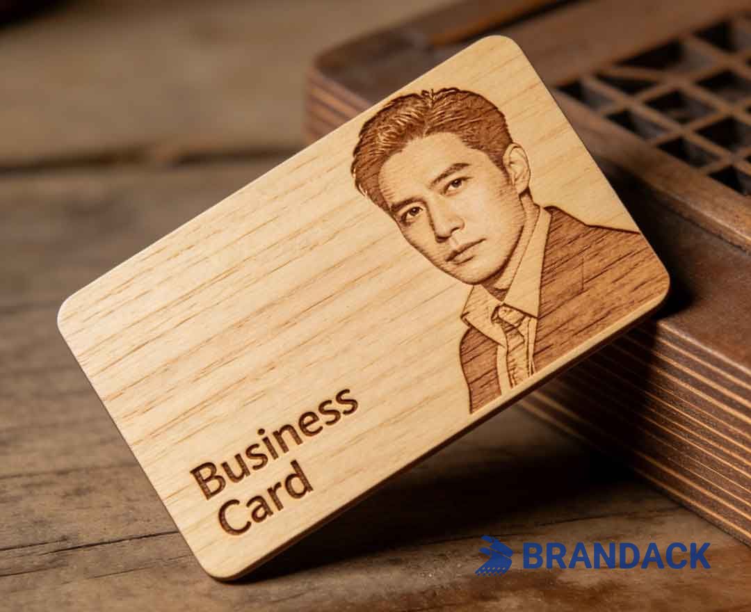 Custom Luxury Wood Grain Carving Business Cards