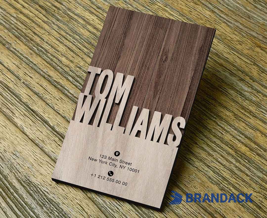 Laser Cut Wooden Name Business Cards - Wood Visiting Card Design