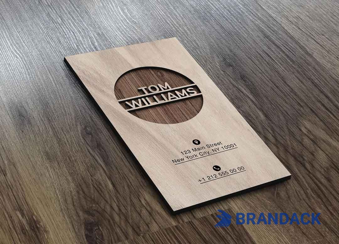 Laser Cut Wooden Name Business Cards - Wood Visiting Card Design