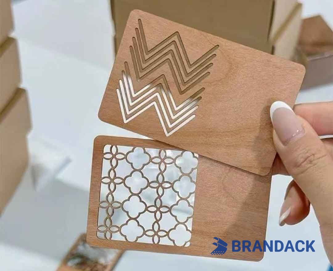 Custom Thin Wood Carving Business Cards with Design Service