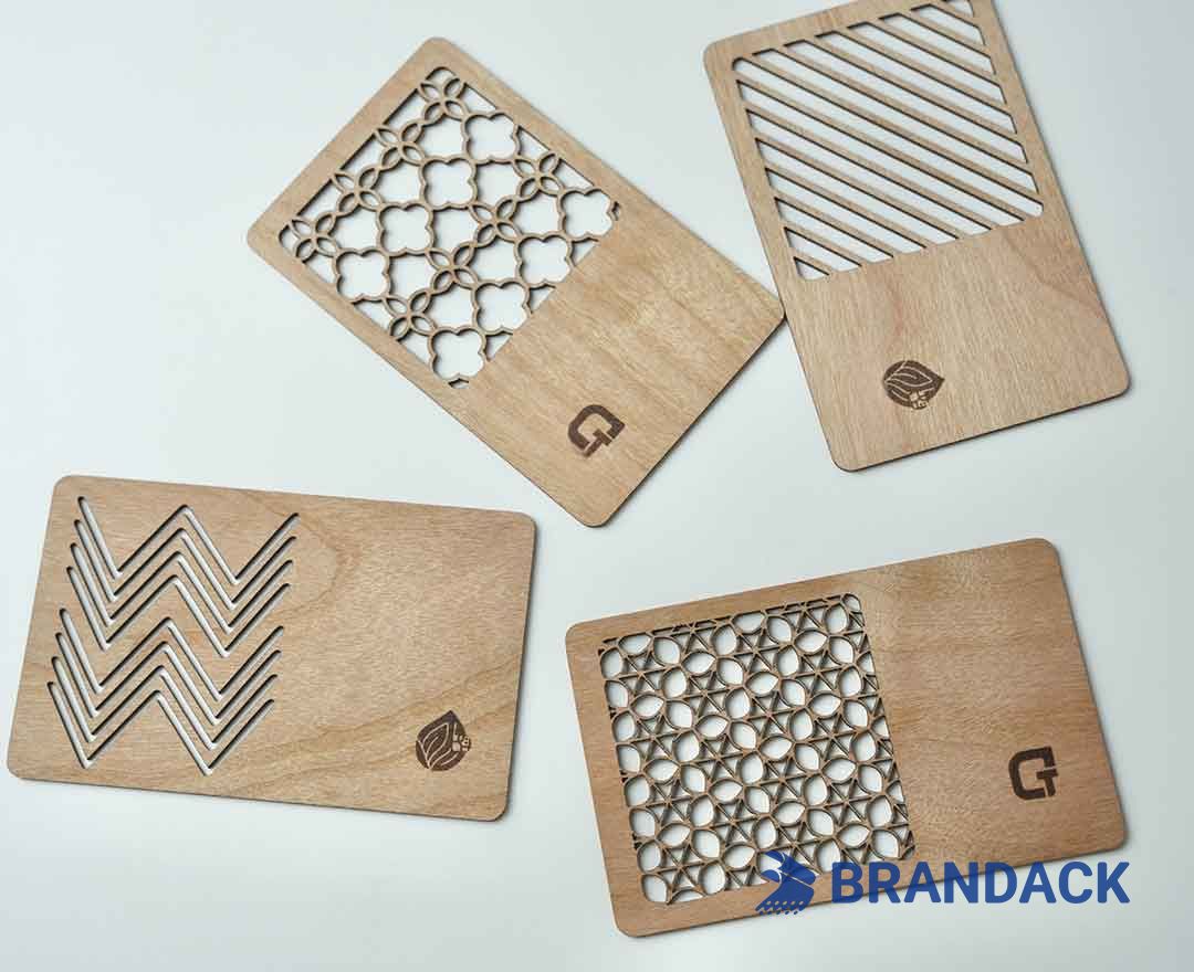 Custom Thin Wood Carving Business Cards with Design Service