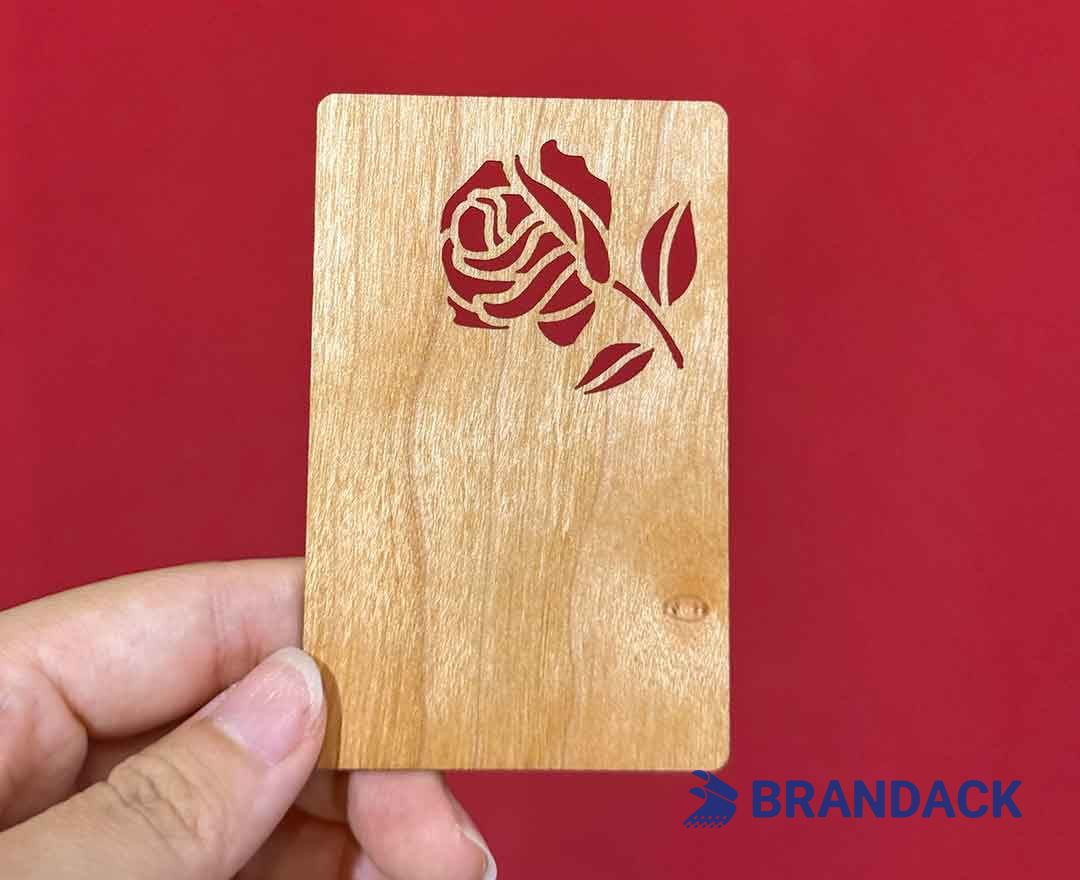 Custom Thin Wood Carving Business Cards with Design Service