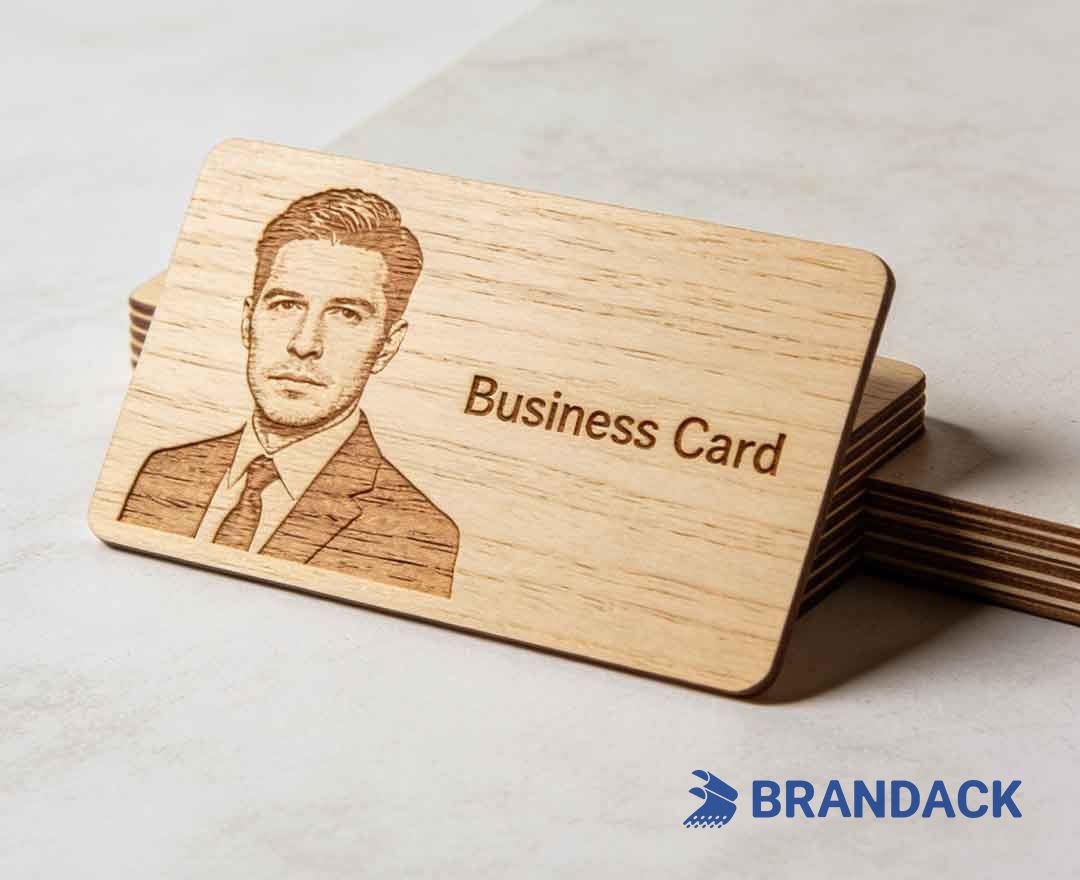 Custom Thin Wood Carving Business Cards with Design Service