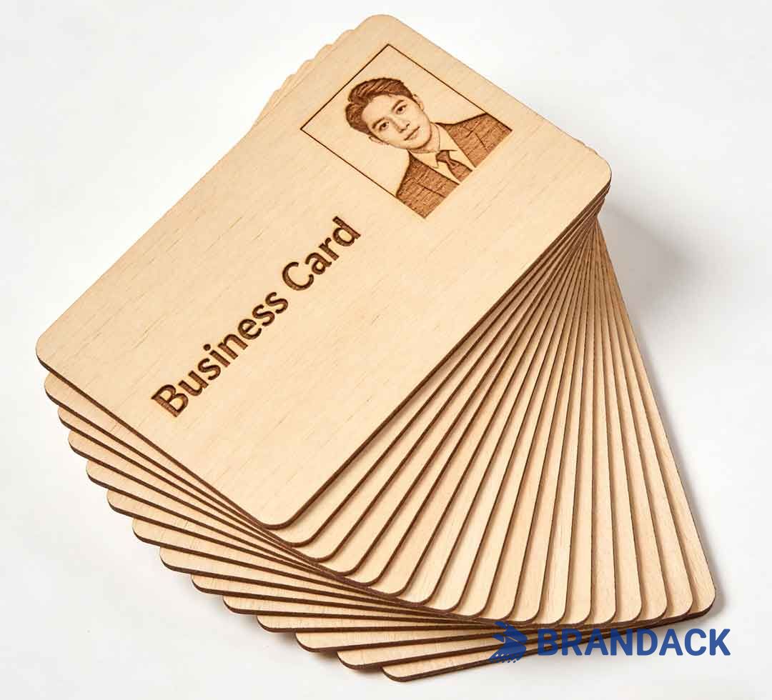 Custom Thin Wood Carving Business Cards with Design Service