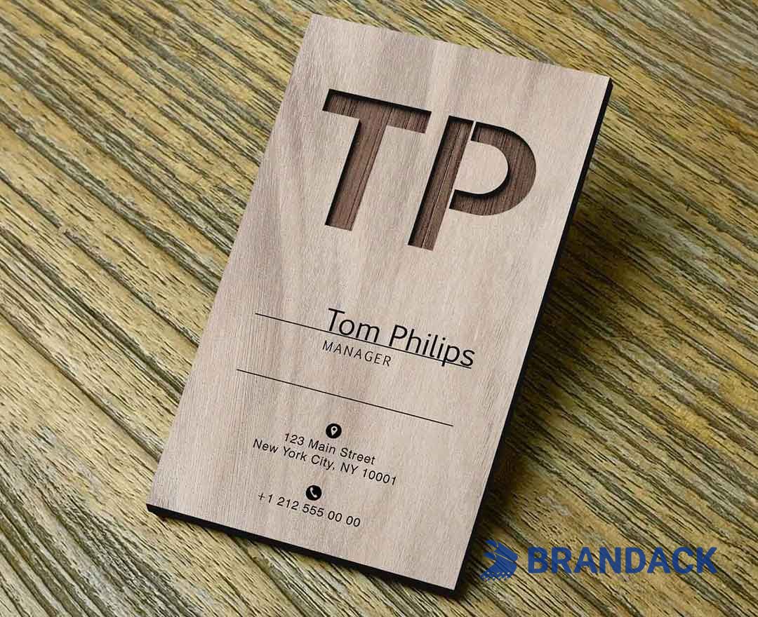 Custom Wood Business Cards Laser Engraved