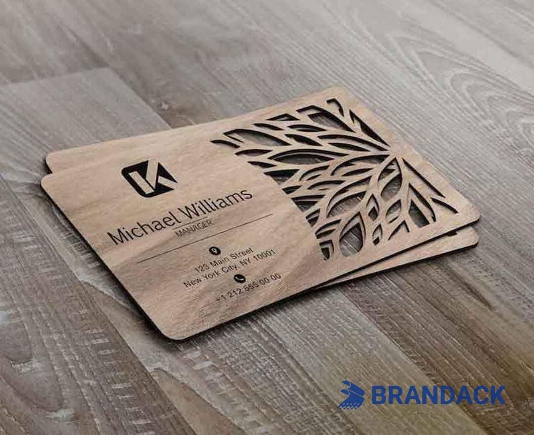 Custom Wood Business Cards Laser Engraved