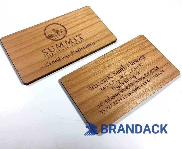Custom Wood Business Cards Laser Engraved