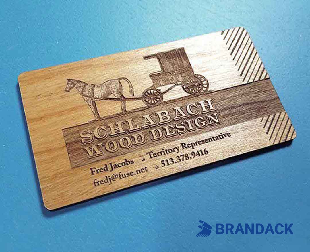 Custom Wood Business Cards Laser Engraved