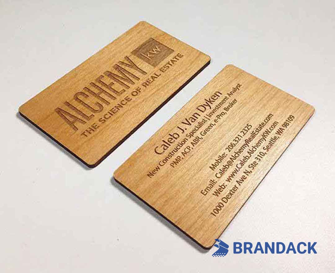 Custom Wooden Business Name Cards - Wood Visiting Card Design