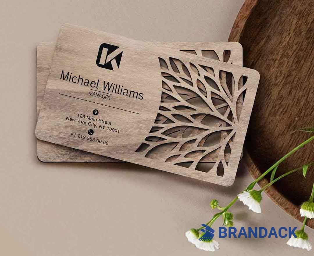 Custom Wooden Business Name Cards - Wood Visiting Card Design