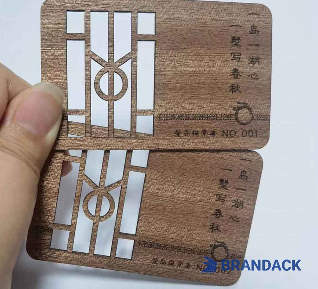 Custom Woodworking Business Cards - Wood Veneer RFID Loyalty Cards