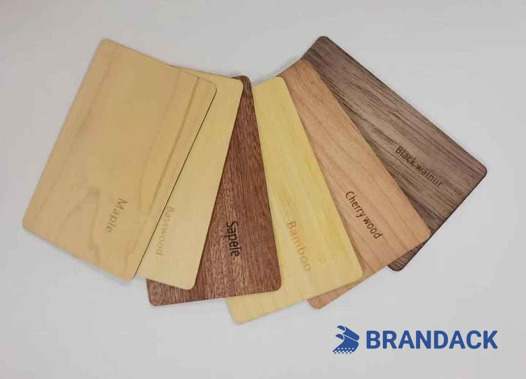 Custom Woodworking Business Cards - Wood Veneer RFID Loyalty Cards