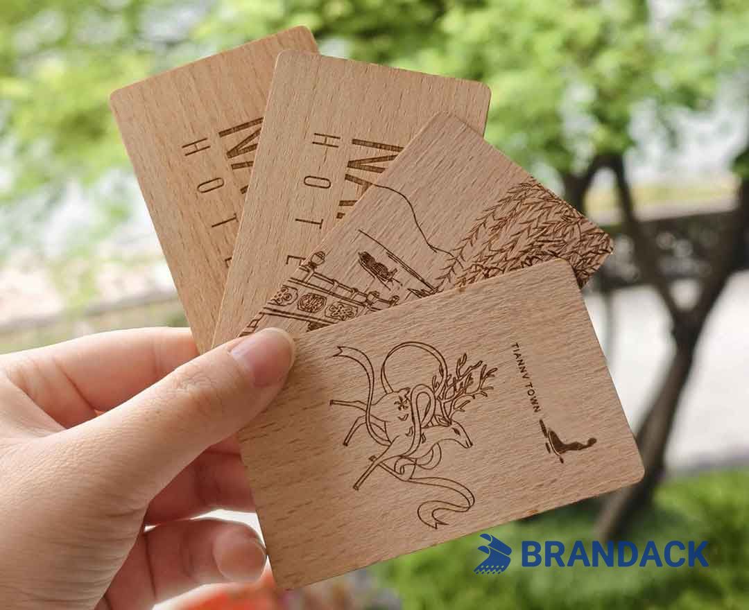 Thin Wood Working Business Cards, RFID Membership Cards Made of Wood