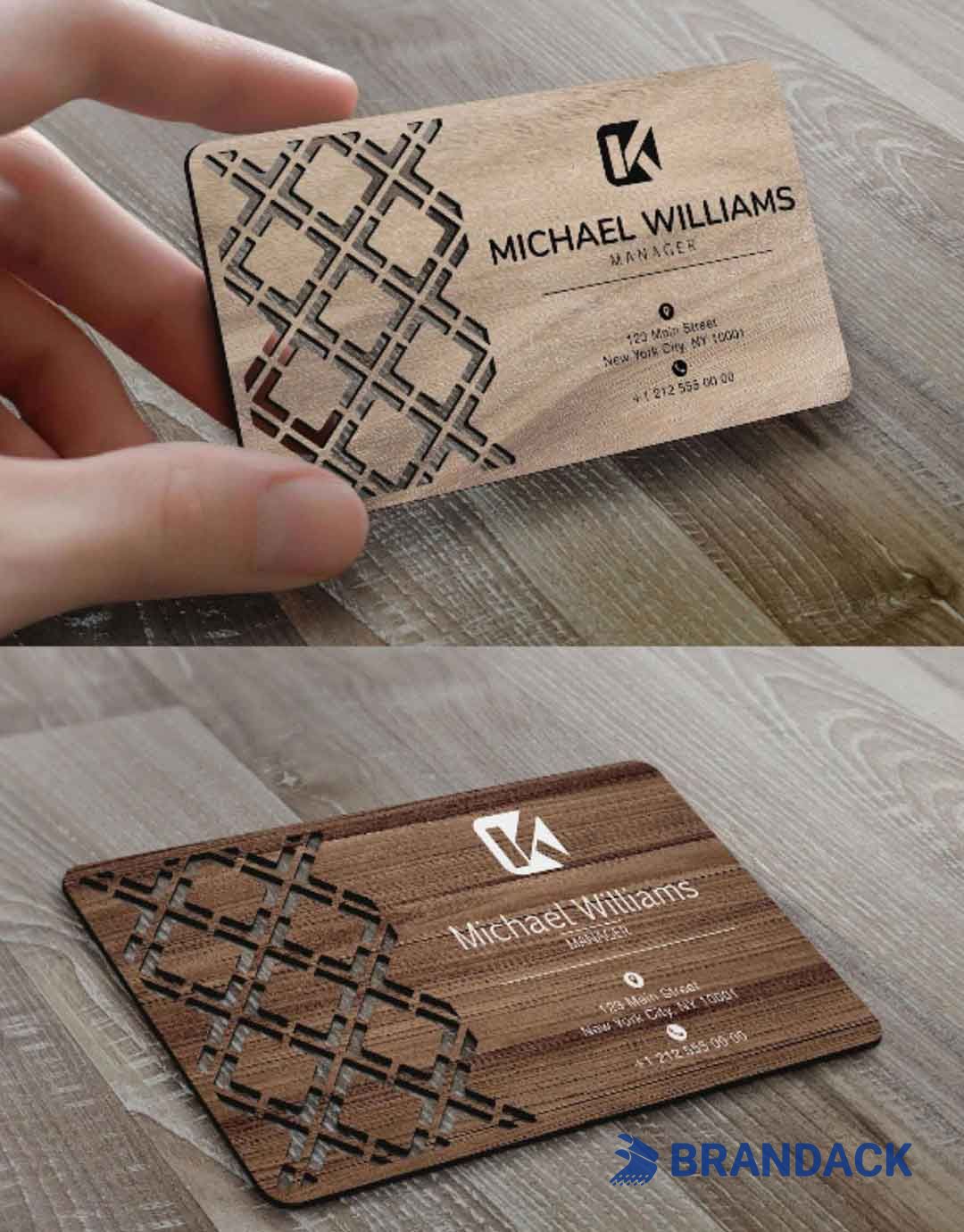 Luxury Wood Veneer Working Business Cards Tailored to Brand