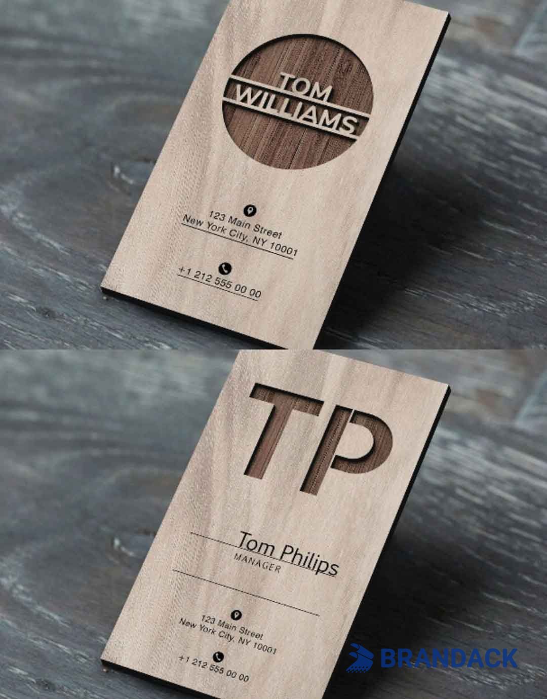 Luxury Wood Veneer Working Business Cards Tailored to Brand