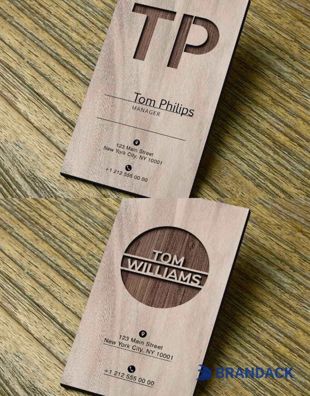 Luxury Wood Veneer Working Business Cards Tailored to Brand