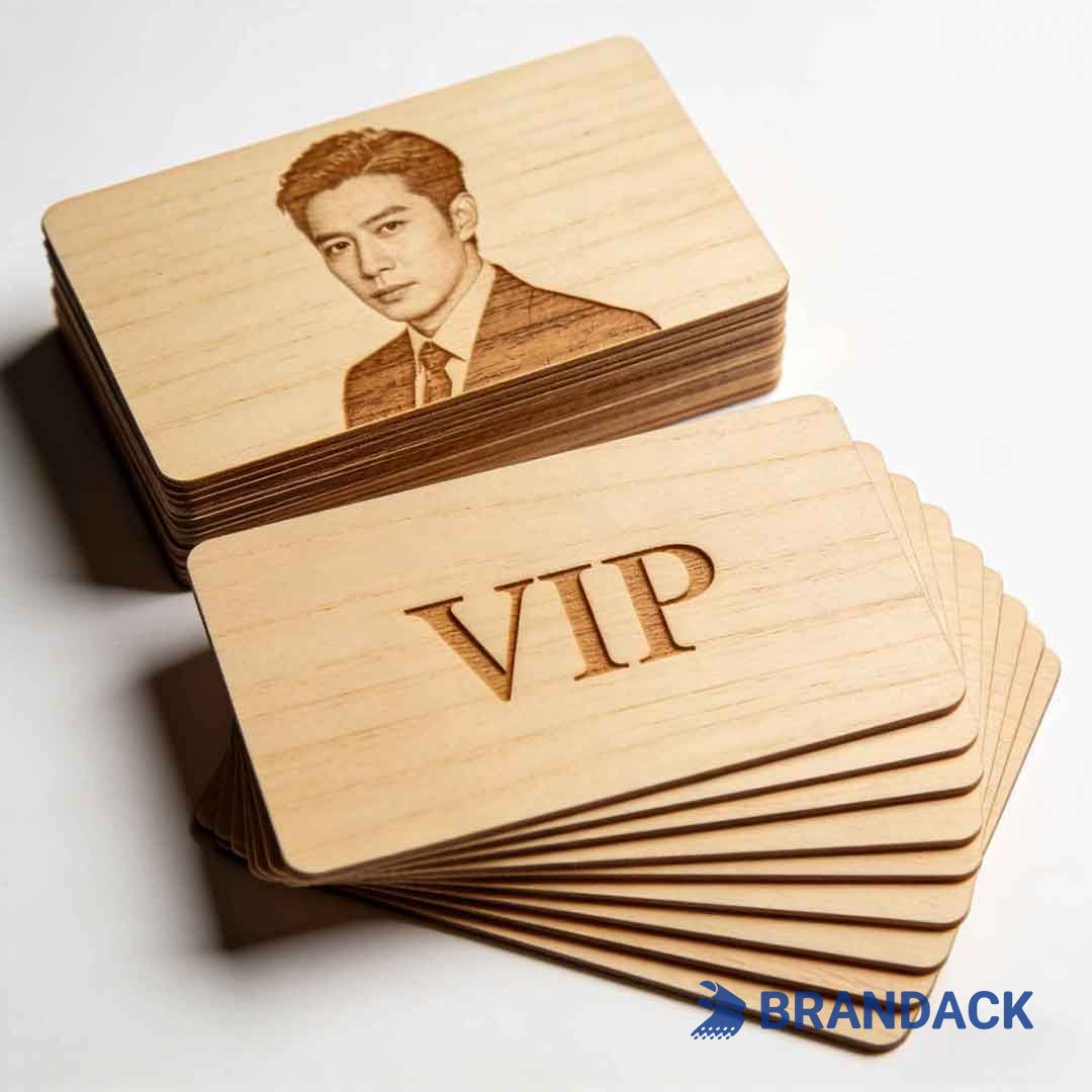 Custom Printed NFC Business Cards with NFC Chips and Made of Wood