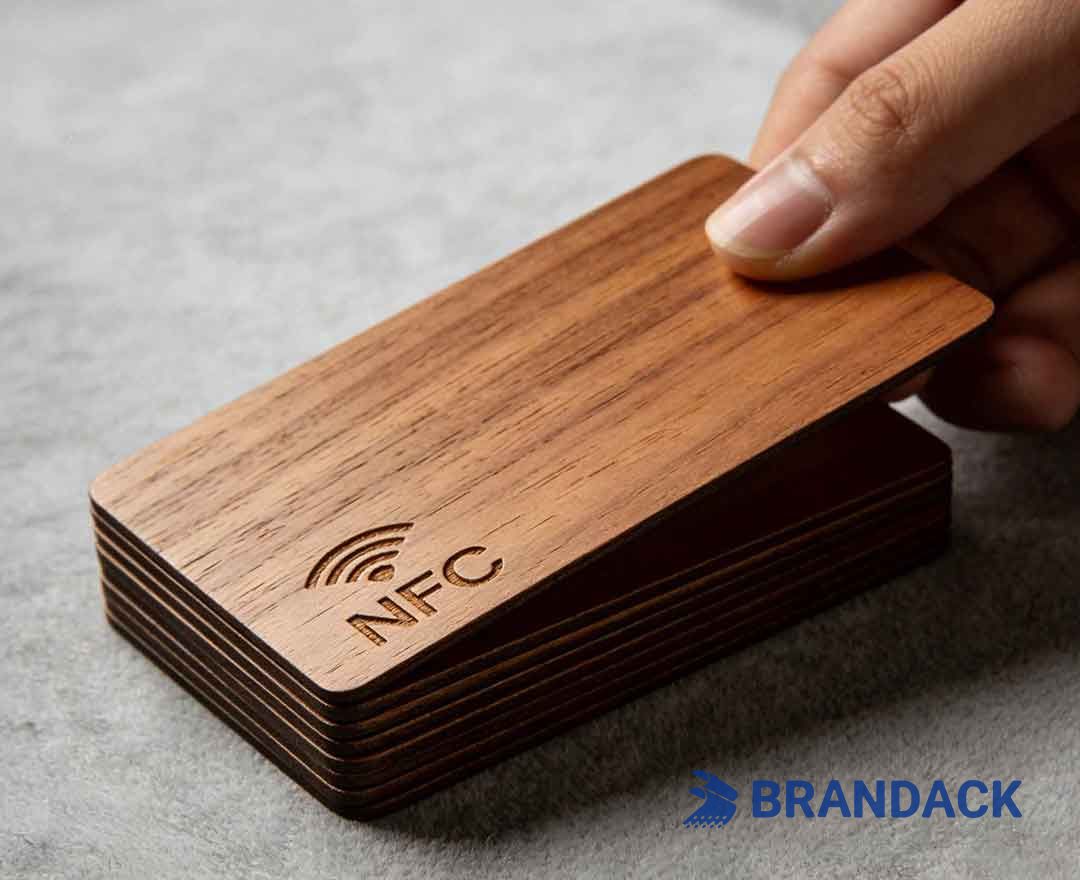 Custom Printed NFC Business Cards with NFC Chips and Made of Wood