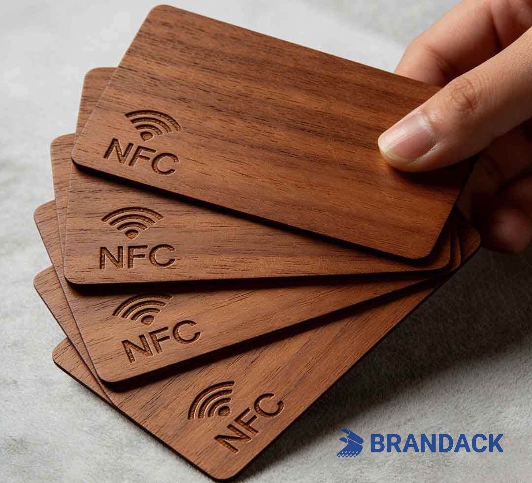 Custom Printed NFC Business Cards with NFC Chips and Made of Wood