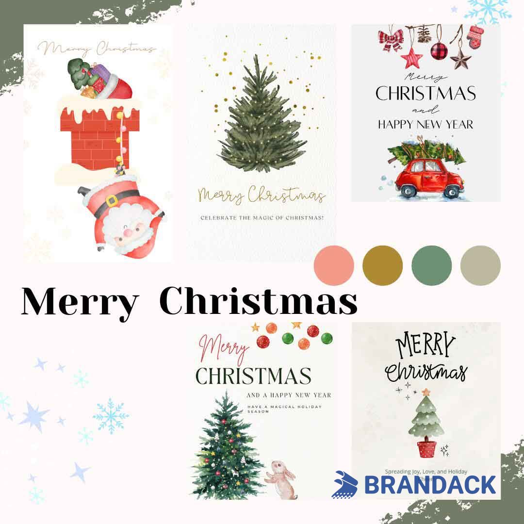 Custom Elegant Business Christmas Cards Tailored to Brand