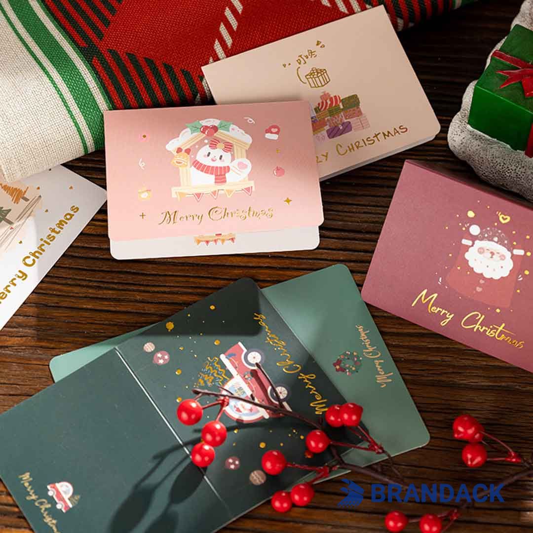 Custom Elegant Business Christmas Cards Tailored to Brand