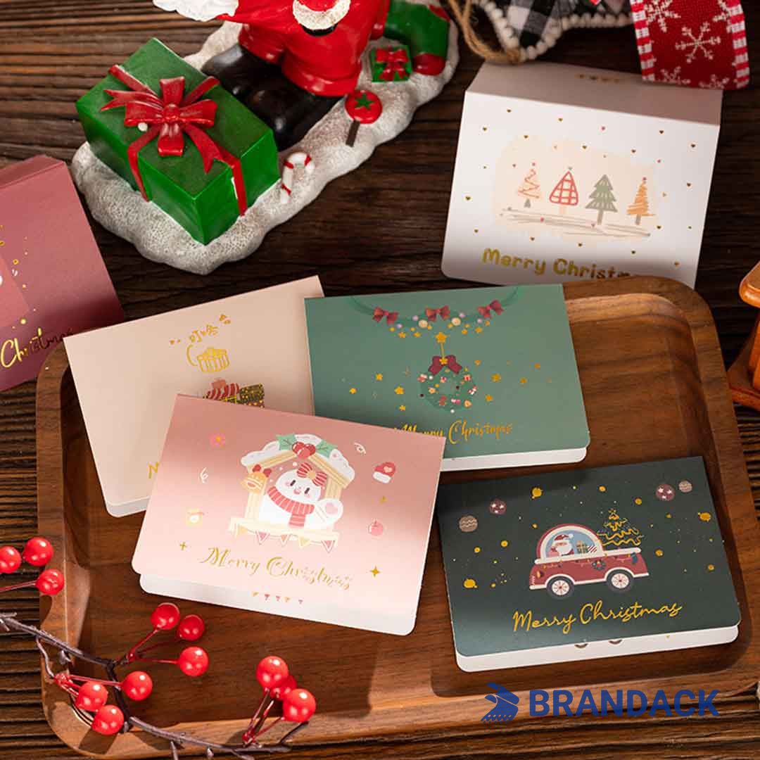 Custom Elegant Business Christmas Cards Tailored to Brand