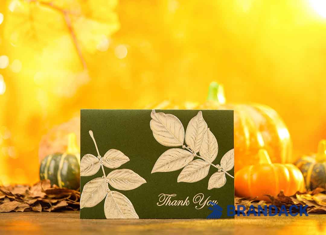 Custom Corporate Thanksgiving Cards with Design Service