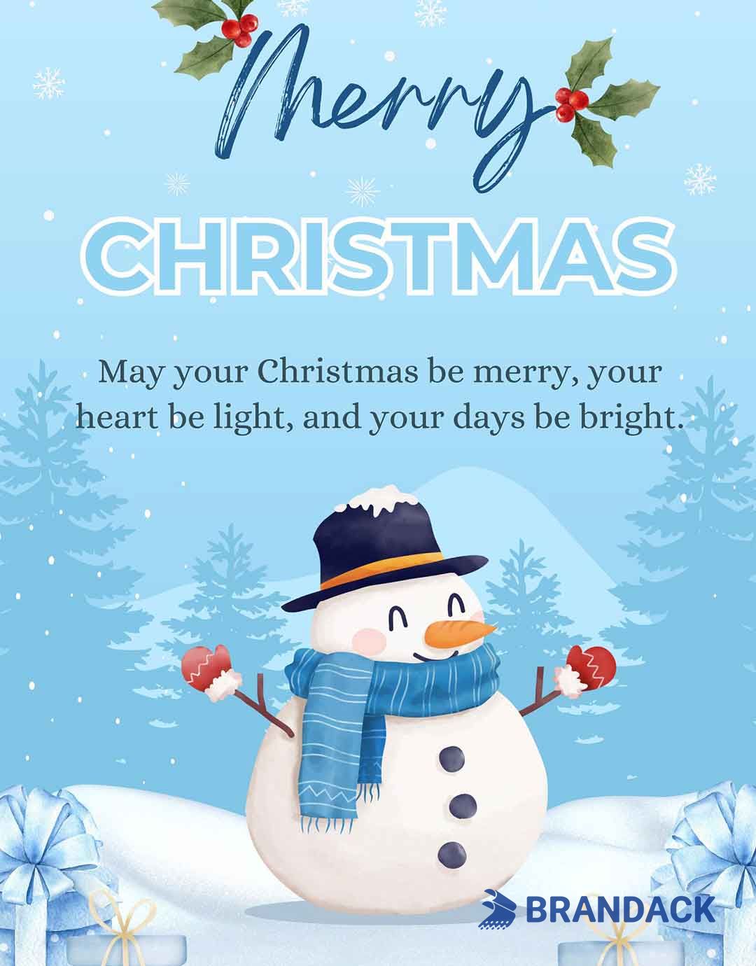 Custom Merry Christmas Cards for Business Tailored to Brand