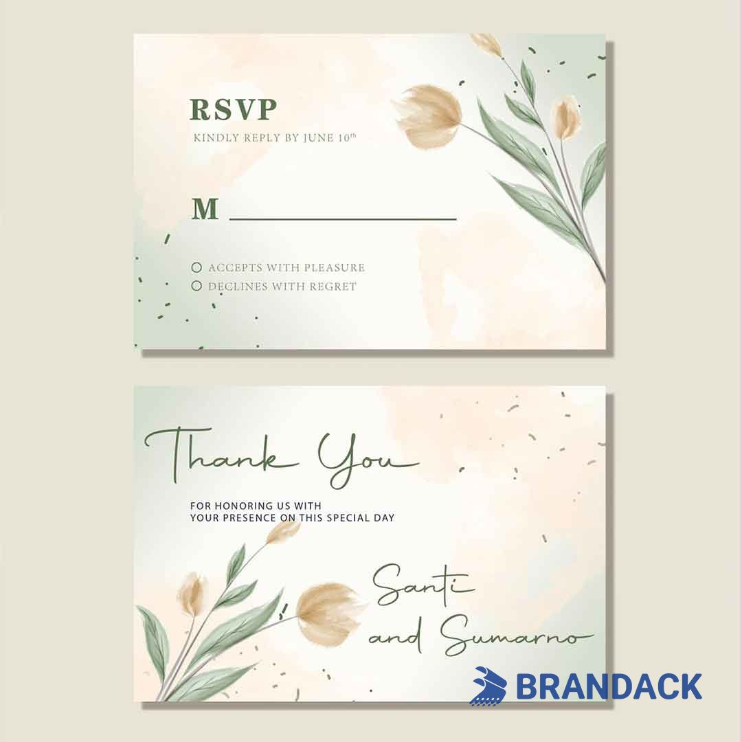 Eco Friendly 4x6 or 5x7 Thank You Greeting Card Printing for Clients