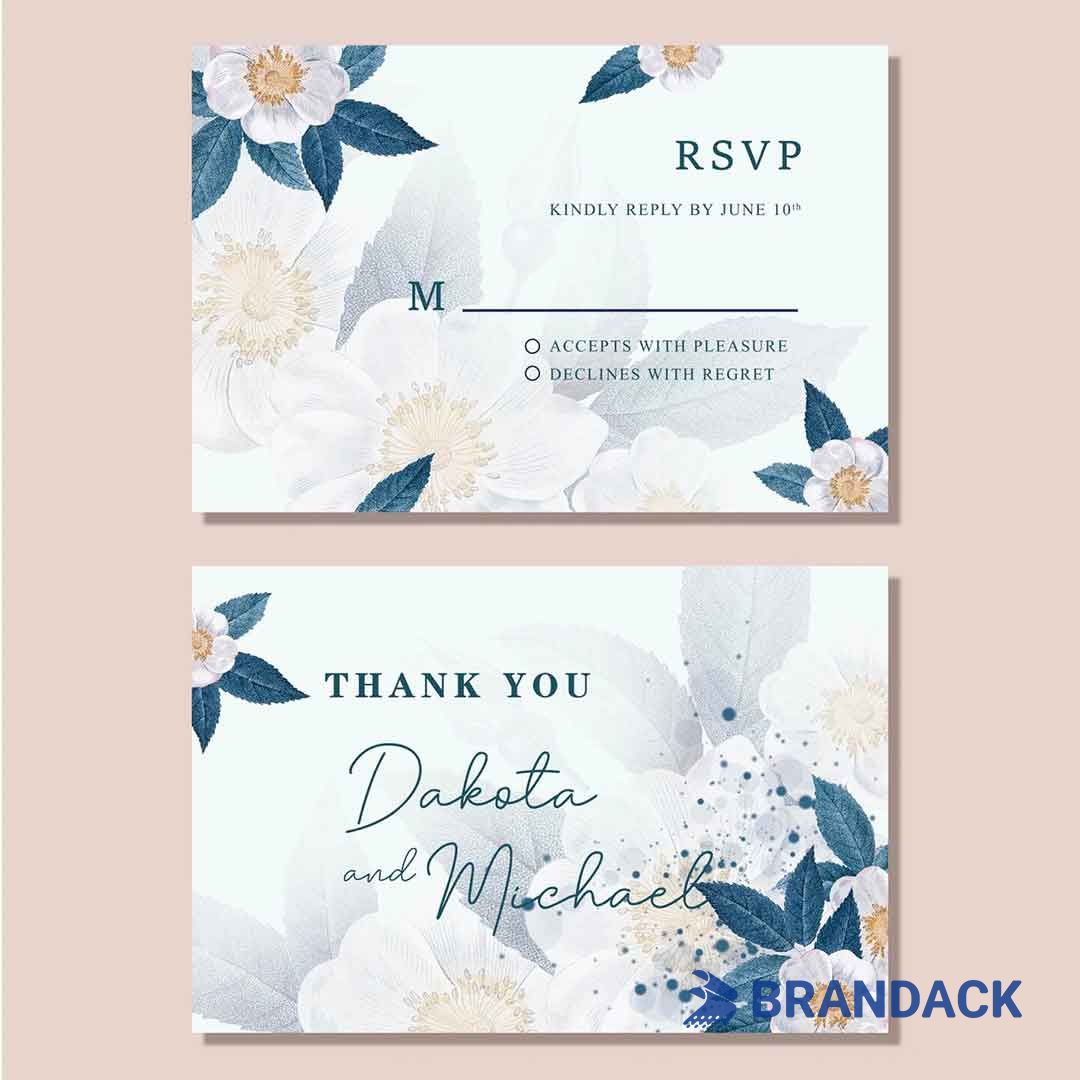 Eco Friendly 4x6 or 5x7 Thank You Greeting Card Printing for Clients