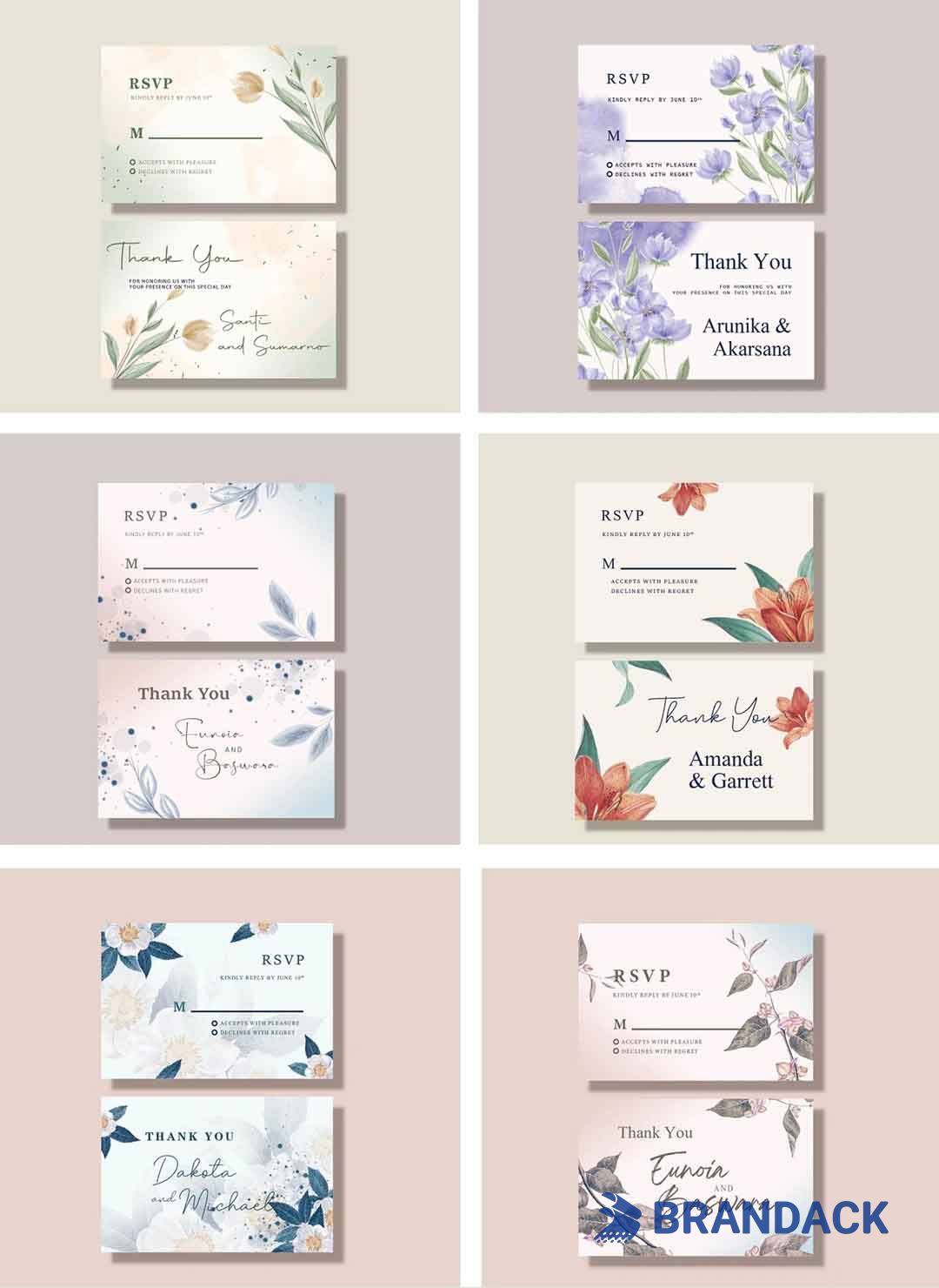 Eco Friendly 4x6 or 5x7 Thank You Greeting Card Printing for Clients