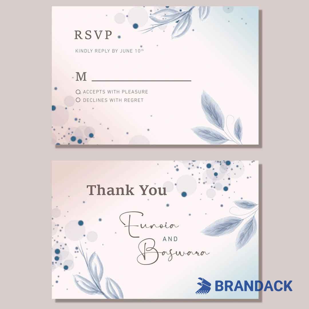 Eco Friendly 4x6 or 5x7 Thank You Greeting Card Printing for Clients