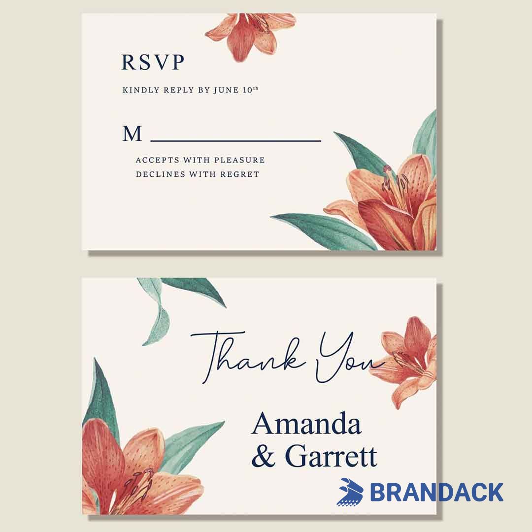 Eco Friendly 4x6 or 5x7 Thank You Greeting Card Printing for Clients