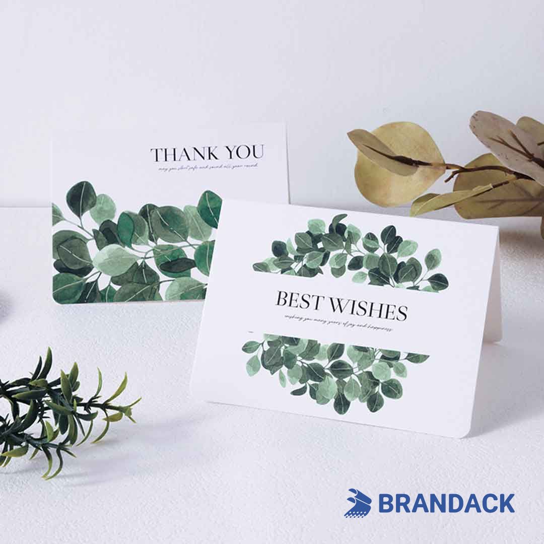 Eco Friendly 4x6 or 5x7 Thank You Greeting Card Printing for Clients