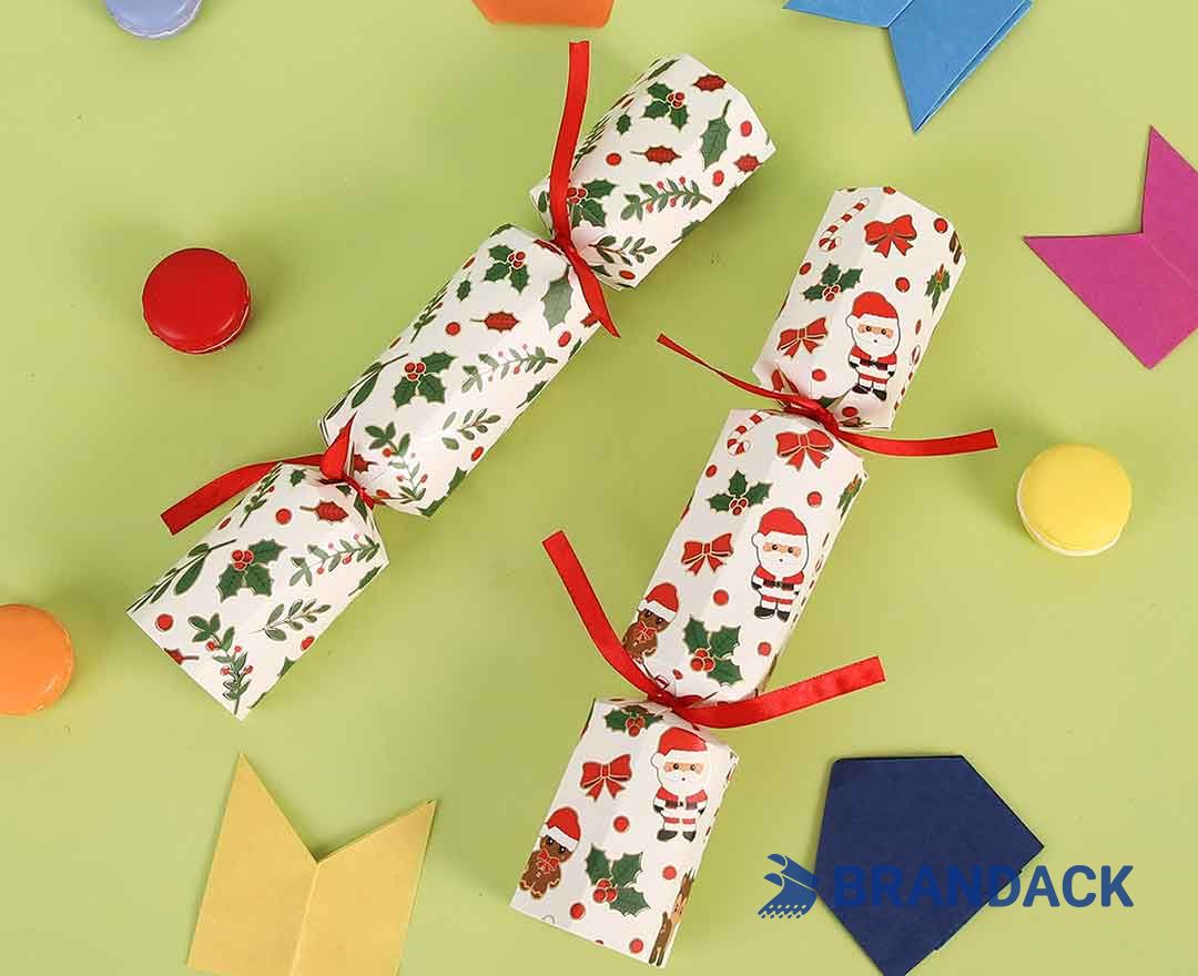 Custom Biodegradable Christmas Crackers Plastic Free with Paper Crown