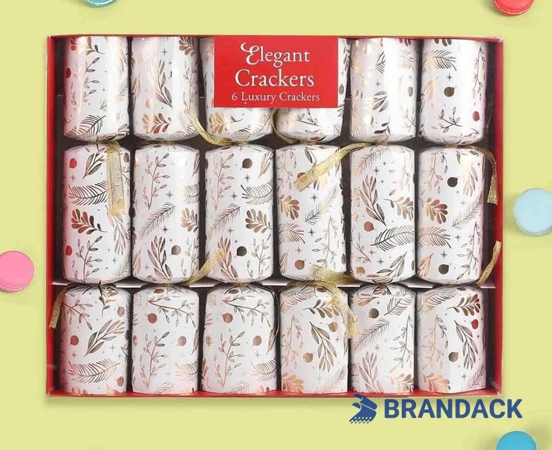 Custom Biodegradable Christmas Crackers Plastic Free with Paper Crown