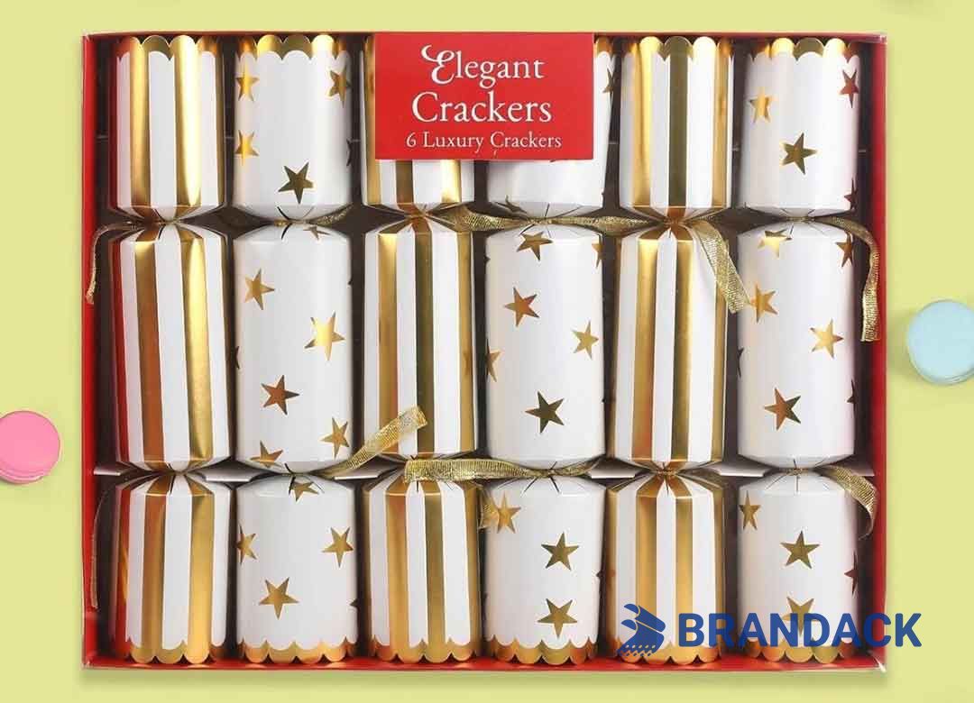Custom Non Plastic Christmas Crackers with Paper Crown and Gifts